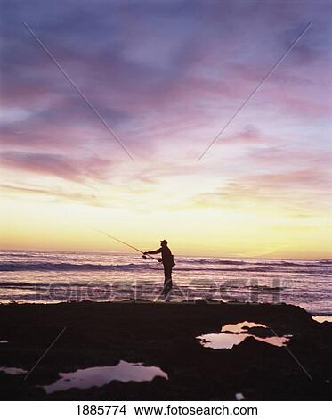 Man Fishing, Oura View Large Photo Image Picture - Man Fishing, Oura. Fotosearch