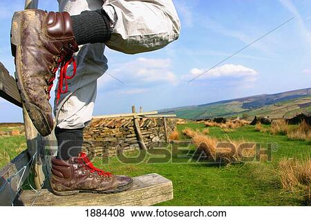 Stock Photo - Man Hiking, Close Up. Fotosearch