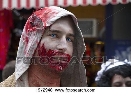 Man In A Gruesome Costume At The Toronto Zombie Walk, Toronto, Ontario, Canada View Large Photo Image Stock Photo - Man In A Gruesome Costume At The Toronto Zombie Walk, Toronto, Ontario, Canada. Fotosearch