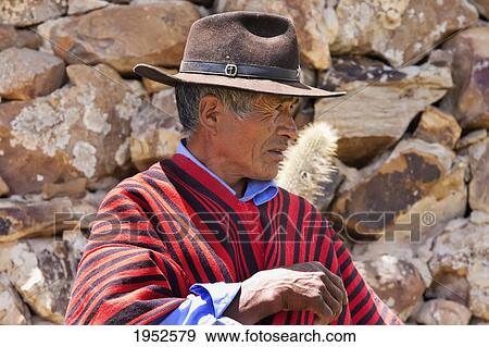 Stock Photo - Man, Jatun Yampara Indigenous Community, Chuquisaca Department, Bolivia. Fotosearch
