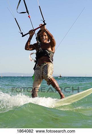 Man Kite Surfing View Large Photo Image Stock Image - Man Kite Surfing. Fotosearch