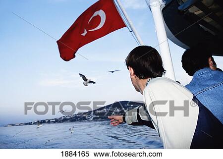 Stock Photography - Man On A Ferry On The Bosphorous. Fotosearch