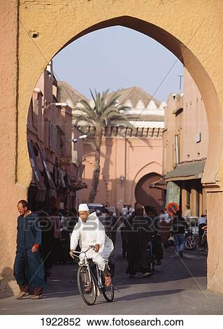 Stock Image - Man On Bicycle Travelling. Fotosearch