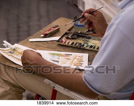 Man Painting Picture On The Street; Rome, Italy View Large Photo Image Picture - Man Painting Picture On The Street; Rome, Italy. Fotosearch