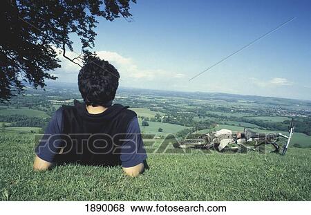 Man Resting On Hill View Large Photo Image Stock Photo - Man Resting On Hill. Fotosearch