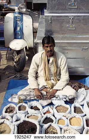 Man Selling Spices On Street, Jaipur, India View Large Photo Image Stock Photo - Man Selling Spices On Street, Jaipur, India. Fotosearch