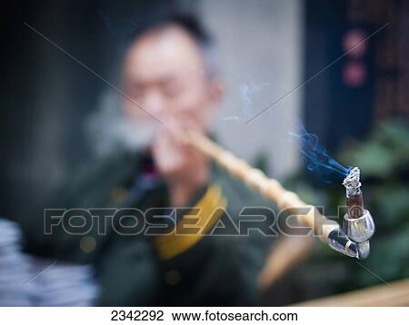 Man Smoking Pipe; China View Large Photo Image Stock Image - Man Smoking Pipe; China. Fotosearch