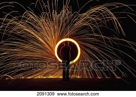Man Spinning Ball Of Burning Steel Wool At Night, Petersfield, Hampshire, Uk View Large Photo Image Stock Photo - Man Spinning Ball Of Burning Steel Wool At Night, Petersfield, Hampshire, Uk. Fotosearch