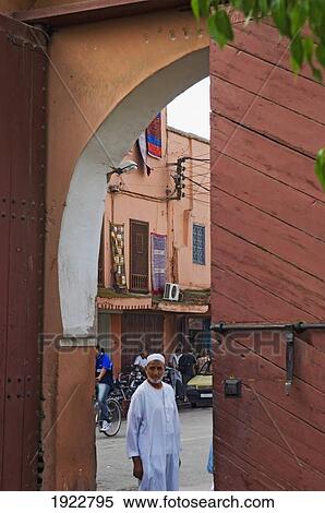 Man Standing In Gate Of Bahia Palace View Large Photo Image Stock Photography - Man Standing In Gate Of Bahia Palace. Fotosearch