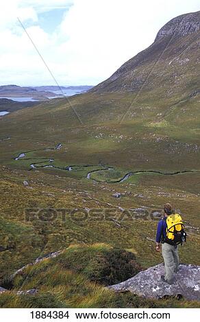 Picture - Man Walking In National Nature Reserve Park. Fotosearch