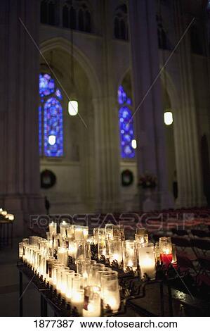 Manhattan, New York City, New York, United States Of America; Candles Lit In The Cathedral Church Of Saint John The Divine View Large Photo Image Stock Photo - Manhattan, New York City, New York, United States Of America; Candles Lit In The Cathedral Church Of Saint John The Divine. Fotosearch