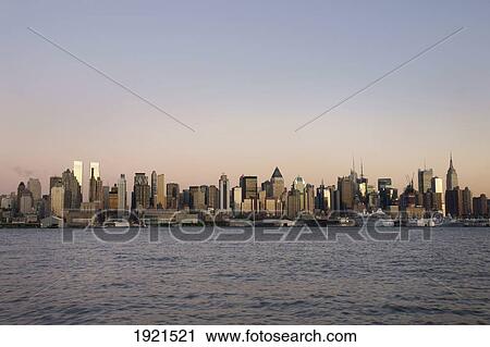 Stock Image - Manhattan Skyline Viewed From Weehawken. Fotosearch