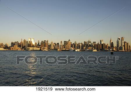 Manhattan Skyline Viewed From Weehawken View Large Photo Image Stock Photo - Manhattan Skyline Viewed From Weehawken. Fotosearch