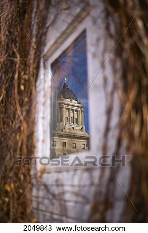 Manitoba Legislative Building Reflected In A Window, Winnipeg, Manitoba View Large Photo Image Stock Photo - Manitoba Legislative Building Reflected In A Window, Winnipeg, Manitoba. Fotosearch