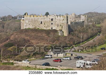 Manorbier Castle; Pembrokeshire Coast Path, Wales, United Kingdom View Large Photo Image Stock Image - Manorbier Castle; Pembrokeshire Coast Path, Wales, United Kingdom. Fotosearch