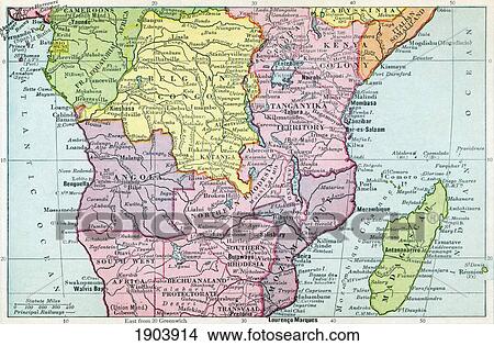 Picture - Map Of Central Africa Circa 1930. From The Modern Atlas Of The World Published Circa 1930.. Fotosearch