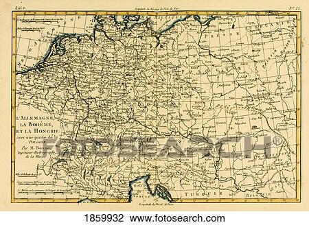 Map Of Germany, Bohemia And Hungary, Circa. 1760. From “Atlas De Toutes Les Parties Connues Du Globe Terrestre †By Cartographer Rigobert Bonne. Published Geneva Circa. 1760. View Large Photo Image Stock Image - Map Of Germany, Bohemia And Hungary, Circa. 1760. From “Atlas De Toutes Les Parties Connues Du Globe Terrestre †By Cartographer Rigobert Bonne. Published Geneva Circa. 1760.. Fotosearch