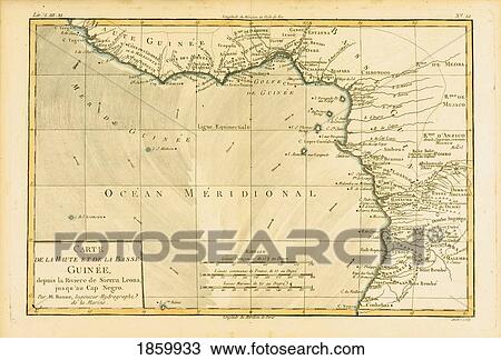 Map Of Guinea, Circa. 1760. From “Atlas De Toutes Les Parties Connues Du Globe Terrestre †By Cartographer Rigobert Bonne. Published Geneva Circa. 1760. View Large Photo Image Stock Image - Map Of Guinea, Circa. 1760. From “Atlas De Toutes Les Parties Connues Du Globe Terrestre †By Cartographer Rigobert Bonne. Published Geneva Circa. 1760.. Fotosearch