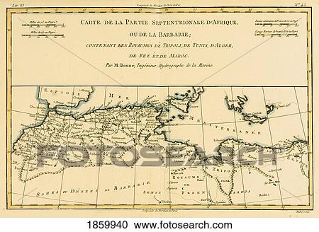 Map Of North Africa Circa. 1760. From “Atlas De Toutes Les Parties Connues Du Globe Terrestre †By Cartographer Rigobert Bonne. Published Geneva Circa. 1760. View Large Photo Image Stock Image - Map Of North Africa Circa. 1760. From “Atlas De Toutes Les Parties Connues Du Globe Terrestre †By Cartographer Rigobert Bonne. Published Geneva Circa. 1760.. Fotosearch