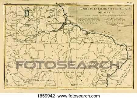 Map Of Northern Brazil, Circa. 1760. From “Atlas De Toutes Les Parties Connues Du Globe Terrestre †By Cartographer Rigobert Bonne. Published Geneva Circa. 1760. View Large Photo Image Stock Image - Map Of Northern Brazil, Circa. 1760. From “Atlas De Toutes Les Parties Connues Du Globe Terrestre †By Cartographer Rigobert Bonne. Published Geneva Circa. 1760.. Fotosearch