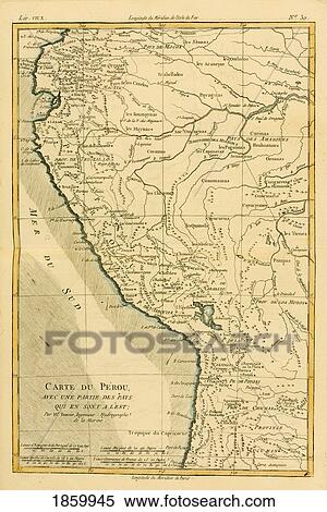 Map Of Peru, Circa. 1760. From “Atlas De Toutes Les Parties Connues Du Globe Terrestre †By Cartographer Rigobert Bonne. Published Geneva Circa. 1760. View Large Photo Image Stock Photography - Map Of Peru, Circa. 1760. From “Atlas De Toutes Les Parties Connues Du Globe Terrestre †By Cartographer Rigobert Bonne. Published Geneva Circa. 1760.. Fotosearch
