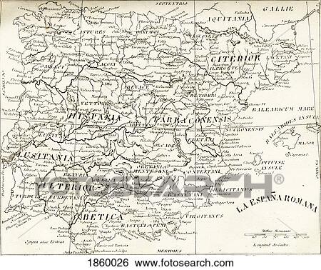 Stock Photograph - Map Of Roman Spain, C. 413. Fotosearch