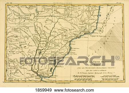 Map Of Southern Brazil, Circa. 1760. From “Atlas De Toutes Les Parties Connues Du Globe Terrestre †By Cartographer Rigobert Bonne. Published Geneva Circa. 1760. View Large Photo Image Stock Photo - Map Of Southern Brazil, Circa. 1760. From “Atlas De Toutes Les Parties Connues Du Globe Terrestre †By Cartographer Rigobert Bonne. Published Geneva Circa. 1760.. Fotosearch