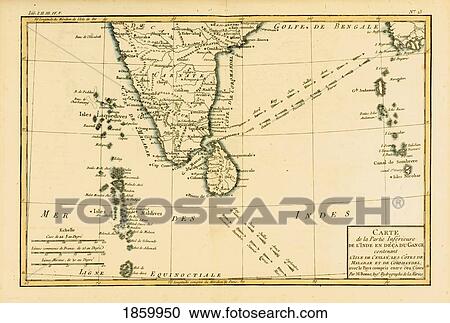 Map Of Southern India, Circa. 1760. From “Atlas De Toutes Les Parties Connues Du Globe Terrestre †By Cartographer Rigobert Bonne. Published Geneva Circa. 1760. View Large Photo Image Stock Image - Map Of Southern India, Circa. 1760. From “Atlas De Toutes Les Parties Connues Du Globe Terrestre †By Cartographer Rigobert Bonne. Published Geneva Circa. 1760.. Fotosearch