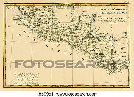 Map Of Southern Mexico, Circa. 1760. From “Atlas De Toutes Les Parties Connues Du Globe Terrestre †By Cartographer Rigobert Bonne. Published Geneva Circa. 1760. View Large Photo Image Stock Image - Map Of Southern Mexico, Circa. 1760. From “Atlas De Toutes Les Parties Connues Du Globe Terrestre †By Cartographer Rigobert Bonne. Published Geneva Circa. 1760.. Fotosearch