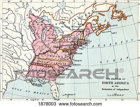 Map Of The Colonies Of North America At The Declaration Of Independence, 1776. From The Book Short History Of The English People By J. R. Green, Published London 1893 View Large Photo Image Stock Image - Map Of The Colonies Of North America At The Declaration Of Independence, 1776. From The Book Short History Of The English People By J. R. Green, Published London 1893. Fotosearch