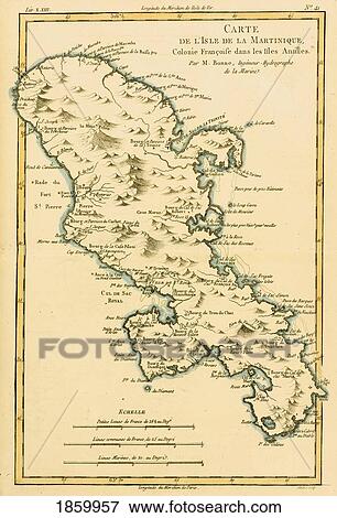 Map Of The Isle Of Martinique Circa. 1760. From “Atlas De Toutes Les Parties Connues Du Globe Terrestre †By Cartographer Rigobert Bonne. Published Geneva Circa. 1760. View Large Photo Image Stock Photo - Map Of The Isle Of Martinique Circa. 1760. From “Atlas De Toutes Les Parties Connues Du Globe Terrestre †By Cartographer Rigobert Bonne. Published Geneva Circa. 1760.. Fotosearch