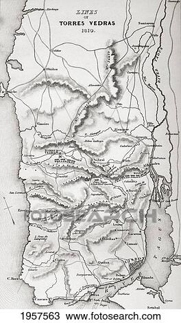 Map Of The Lines Of Torres Vedras, Portugal, 1810. From Life And Campaigns Of Arthur Duke Of Wellington, Published 1841. View Large Photo Image Stock Image - Map Of The Lines Of Torres Vedras, Portugal, 1810. From Life And Campaigns Of Arthur Duke Of Wellington, Published 1841.. Fotosearch