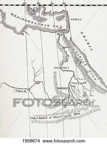 Picture - Map Of The Nile Basin In 1819 Ad. From In Darkest Africa By Henry M. Stanley Published 1890.. Fotosearch