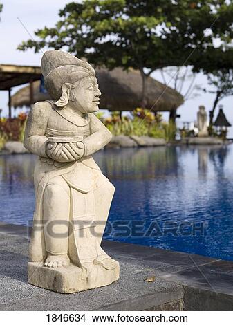 Picture - Marble Statue In Holiday Resort; Bali, Indonesia. Fotosearch