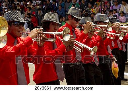Marching Band In The Procession Of The Carnaval De Oruro, Oruro, Bolivia View Large Photo Image Stock Image - Marching Band In The Procession Of The Carnaval De Oruro, Oruro, Bolivia. Fotosearch