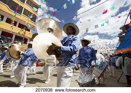 Stock Photo - Marching Band In The Procession Of The Carnaval De Oruro, Oruro, Bolivia. Fotosearch
