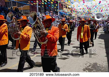 Marching Band In The Procession Of The Carnaval De Oruro, Oruro, Bolivia View Large Photo Image Stock Photo - Marching Band In The Procession Of The Carnaval De Oruro, Oruro, Bolivia. Fotosearch