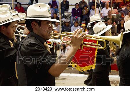 Marching Band In The Procession Of The Carnaval De Oruro, Oruro, Bolivia View Large Photo Image Stock Photo - Marching Band In The Procession Of The Carnaval De Oruro, Oruro, Bolivia. Fotosearch