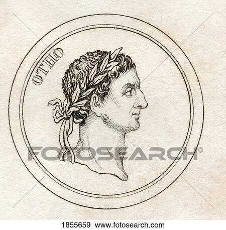 Stock Photo - Marcus Salvius Otho Ad32 ÃƒÂ¢Ã¢â€šÂ¬Ã¢â‚¬Å“ 69 Also Called Marcus Salvius Otho Nero Roman Emperor From The Book Crabbs Historical Dictionary Published 1825. Fotosearch