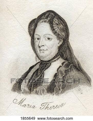 Stock Photo - Maria Theresa 1717-1780 Archduchess Of Austria And Queen Of Hungary Croatia And Bohemia From The Book Crabbs Historical Dictionary Published 1825. Fotosearch
