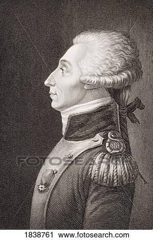 Stock Image - Marie Joseph Paul Yves Roch Gilbert Du Motier Marquis De Lafayette, 1757-1834. French Solider Who Fought Wiith Americans In American Revolution. As Commander Of The Parisian National Guard In 1789. Engraved By S. Freeman After Levachez. Fotosearch