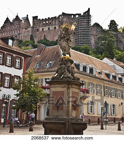 Marienbrunnen Fountain; Heidelberg Baden-Wurttemberg Germany View Large Photo Image Stock Photo - Marienbrunnen Fountain; Heidelberg Baden-Wurttemberg Germany. Fotosearch