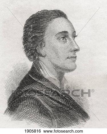 Stock Photograph - Mark Akenside 1721 To 1770. English Poet And Physician. From Crabb's Historical Dictionary Published 1825.. Fotosearch