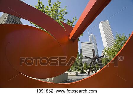 Stock Image - Mark Di Suvero Public Sculptures In Millenium Park. Fotosearch