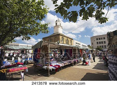 Stock Photo - Market place; South Shields, Tyne and Wear, England. Fotosearch
