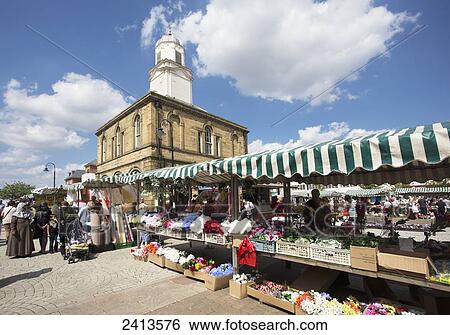Stock Photograph - Market place; South Shields, Tyne and Wear, England. Fotosearch