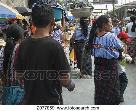 Market Scene, Santiago De Atitl View Large Photo Image Stock Photo - Market Scene, Santiago De Atitl. Fotosearch