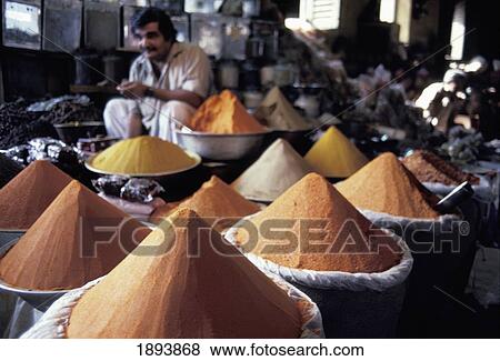 Market Stall With Variety Of Spices View Large Photo Image Stock Photo - Market Stall With Variety Of Spices. Fotosearch