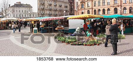 Stock Photo - Marketplace, Wiesbaden, Hessen, German. Fotosearch