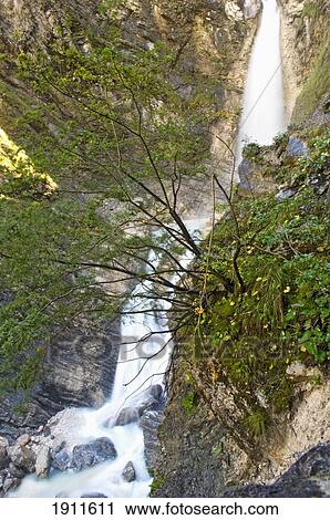 Stock Image - Martuljek Gorge, Elevated View, Triglav National Park, Julian Alps, Slovenia. Fotosearch